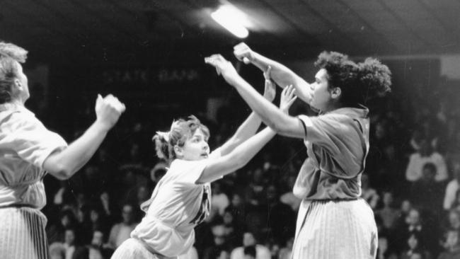 Andrea Mason playing in the Safcol State League grand final match at Apollo Stadium in 1989. PICTURE: Supplied