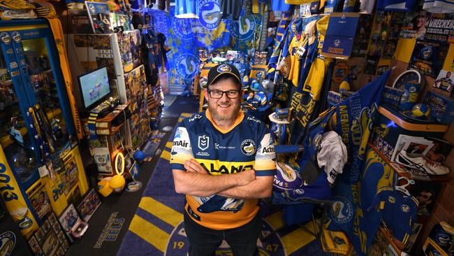 Parramatta Eels supporter Troy Worner has been priced out of following his team to Townsville. Picture: AAP Image/Dan Himbrechts