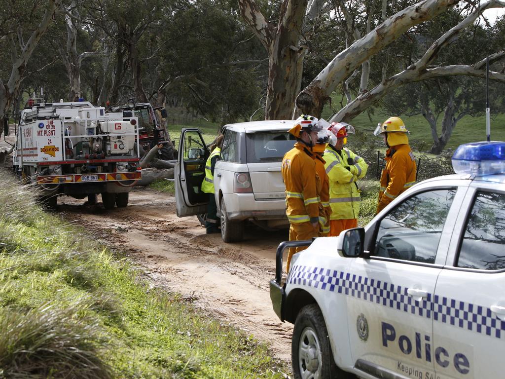 The scene where a man was killed by a falling tree on Gladigau Road, Tungkillo. Picture Simon Cross