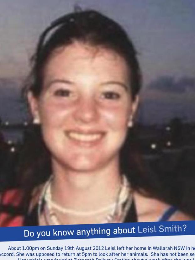 Leisl Smith, 23, vanished from Tuggerah train station in 2012.