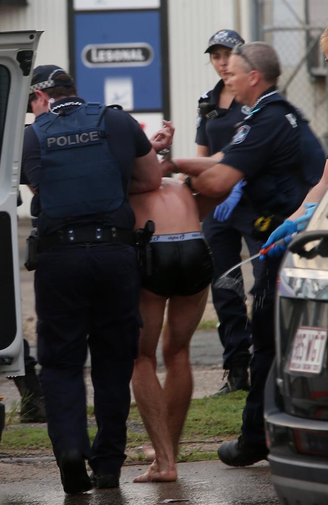 A previous arrest of a suspect in his underpants. Picture: Stewart McLean