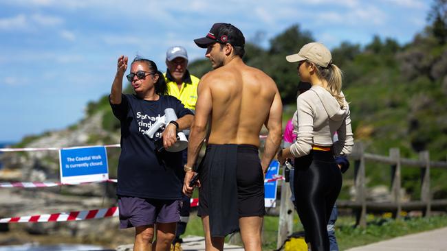 Rangers advise locals the coastal walk from Bondi to Bronte is now closed. Picture: Gaye Gerard