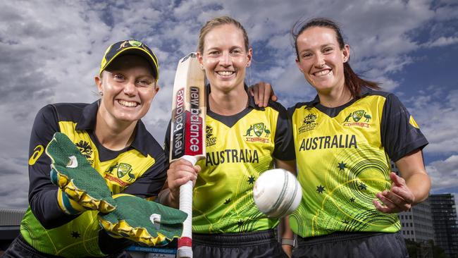 Alyssa Healy, Meg Lanning and Megan Schutt could star in the inaugural WIPL. Picture: Wayne Taylor