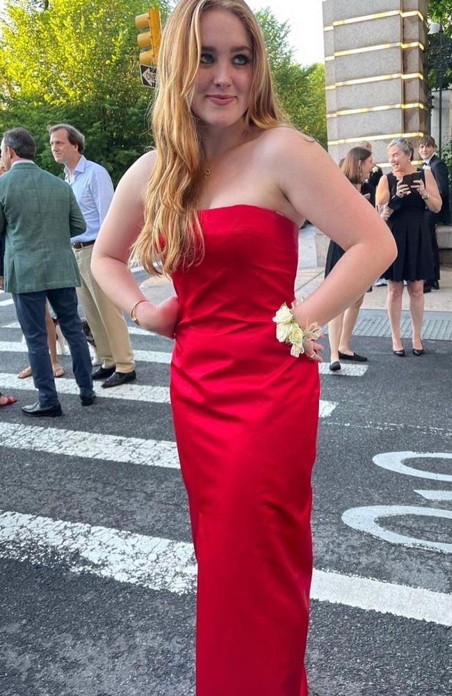 Shields’ daughter Rowan accents her prom look with a white wrist corsage. Picture: Instagram