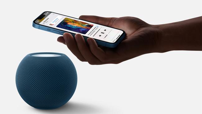 You can transfer the playing of music between a HomePod mini and an iPhone.