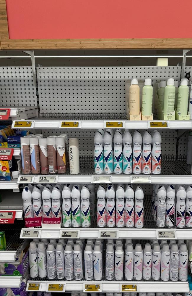 Empty shelves at Woolworths after Gem went viral. Picture: TikTok/@blueeyedkaylajade