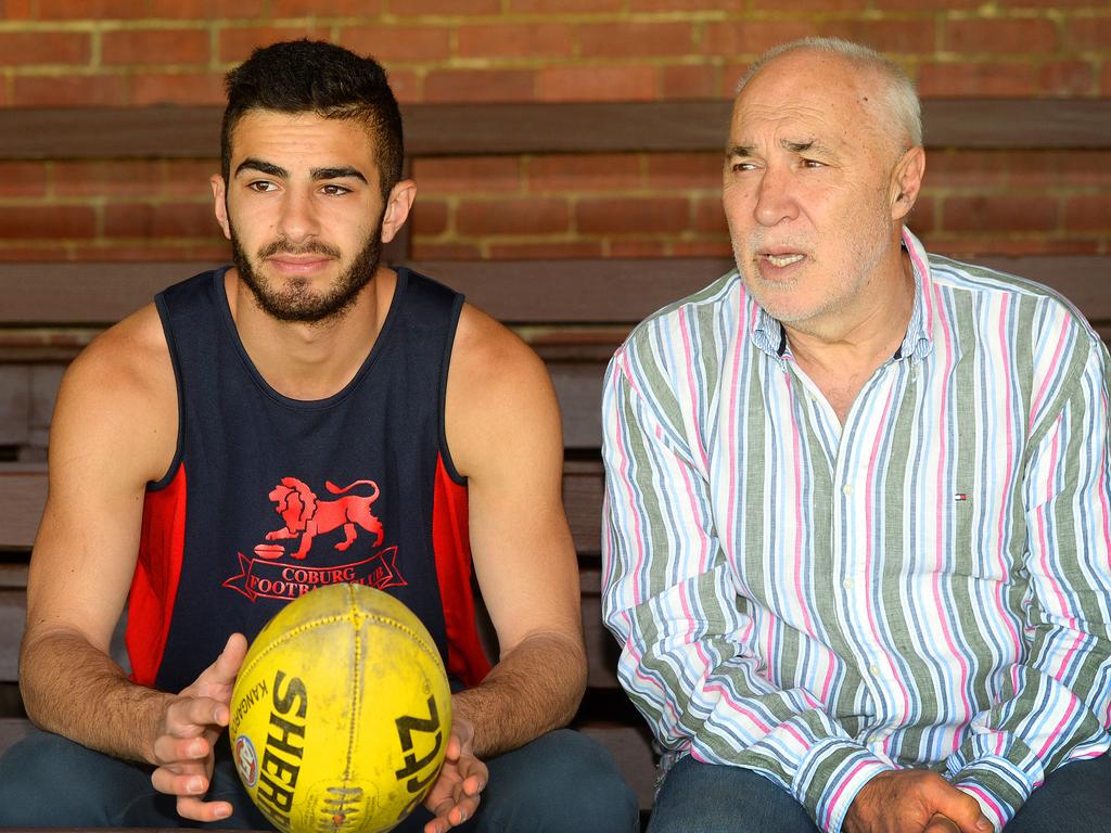 Phil Cleary and Adam Saad at Coburg City Oval. Picture: Angie Basdekis