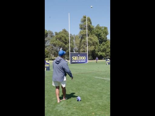 Storm fan wins $10k cash by kicking ball into crossbar