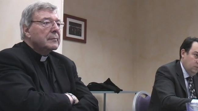 Still from George Pell’’s police interview in Rome