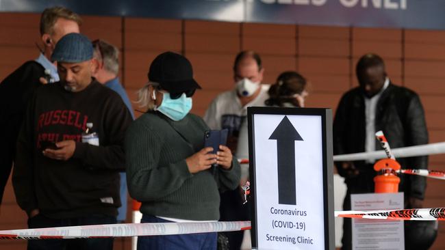 Hospitals and clinics are being pushed to the limit as hundreds of people wait to be tested for coronavirus. Picture: Getty