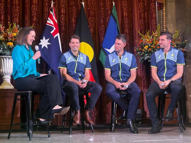Australian High Commissioner Stephen Smith hosted the Australian Men's Cricket Team at an event at Australia House in London. Picture: Sophie Elsworth