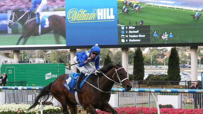 Winx won by a record eight lengths. Picture: Ian Currie