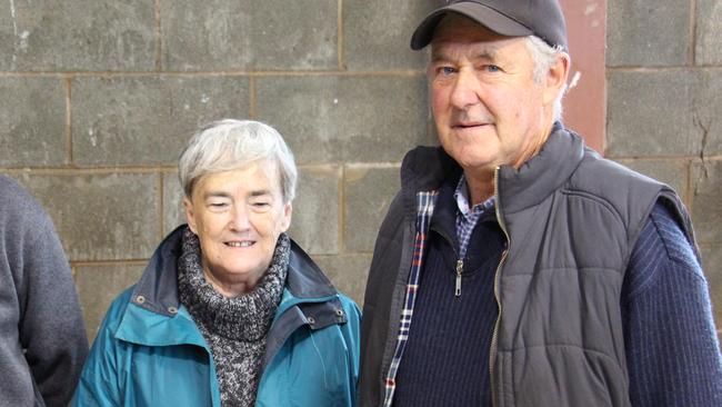 Elandery Lodge, Illowa first stage dispersal at Warrnambool sale yards. Vendors sharefarmer Tony Lenehan and farm owners Carmel and Jim Madden.