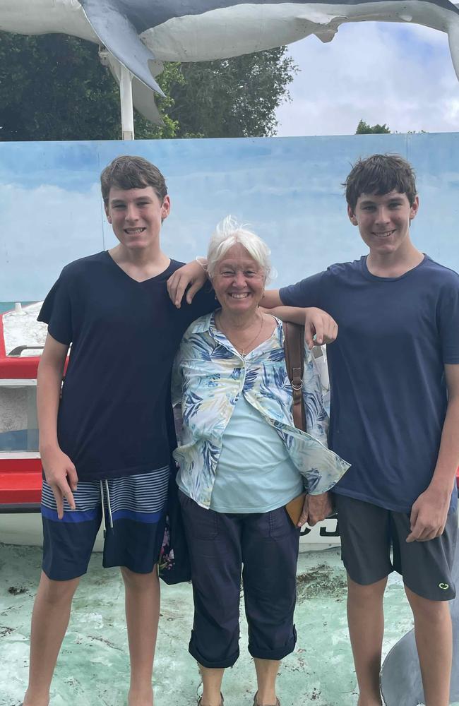 Wyatt, Jaxon and Magaret at the Hervey Bay Historical Society's Australia Day event.