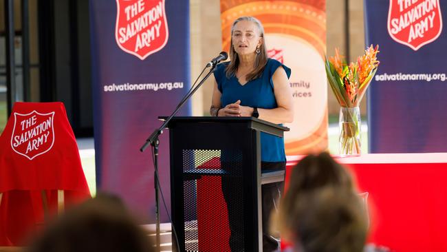 Prevention of Domestic, Family and Sexual Violence Minister Kate Worden MLA opening The Salvation Army's new $8.5 million domestic and family violence shelter on April 10. Picture: Supplied