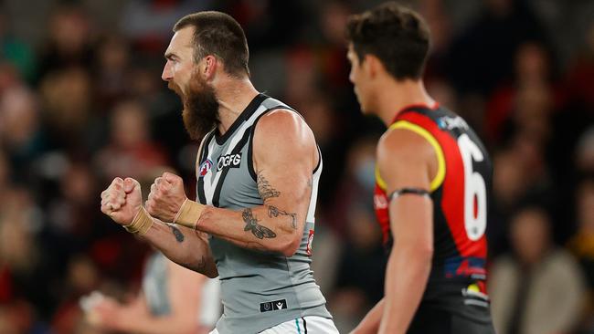 Charlie Dixon helped heap the pain on the Bombers. Picture: AFL Photos/Getty Images