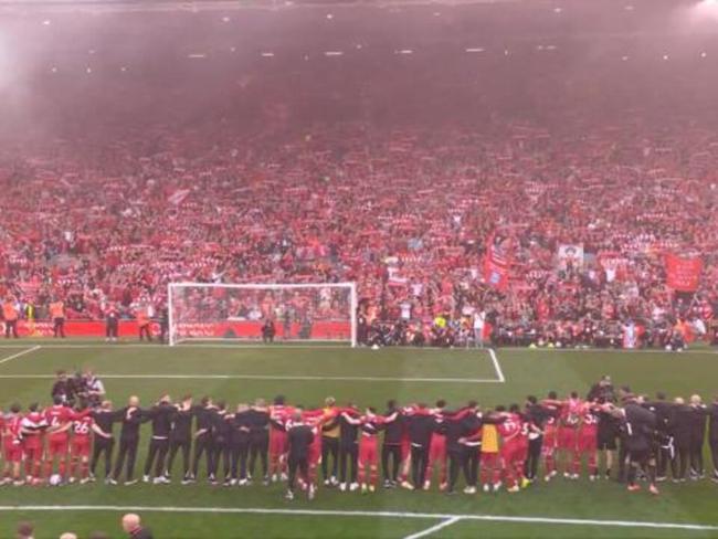YNWA: Fans serenade emotional players