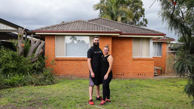 Megan Andrews and partner Jeremy Craig in Penrith, Sydney. Picture: Gaye Gerard