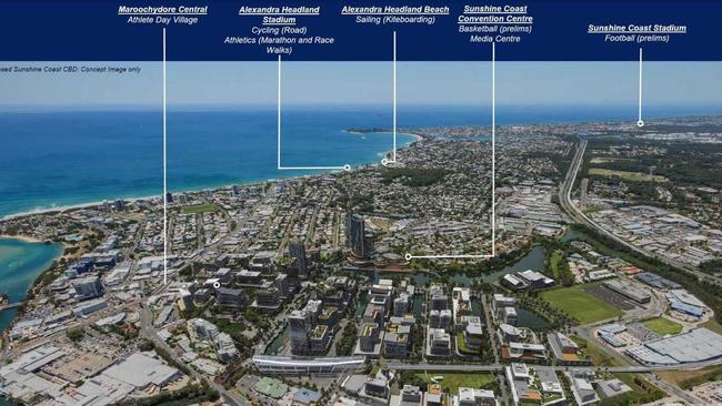 The plans for Coast Olympic venues and the athletes' day village.