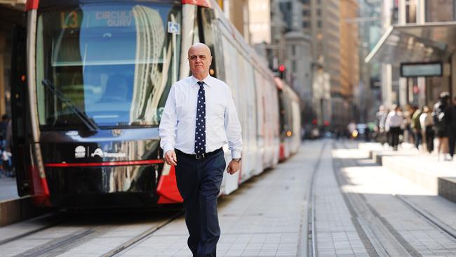 Mayoral candidate Sam Danieli is proposing free light rail between Central and Circular Quay in a bid to revitalise the nightlife and accessibility of the CBD. Picture: Rohan Kelly