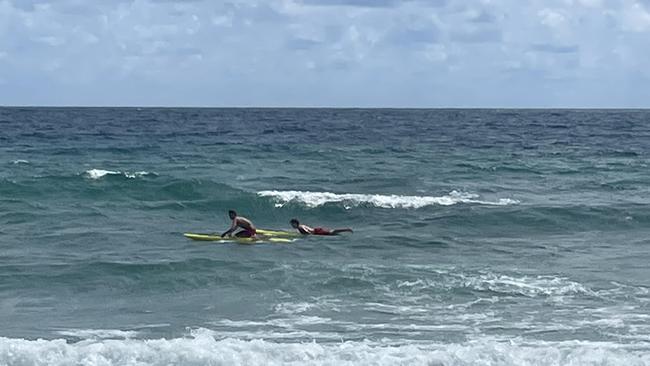 Burleigh Beach closed due to shark sighting Picture: John Affleck