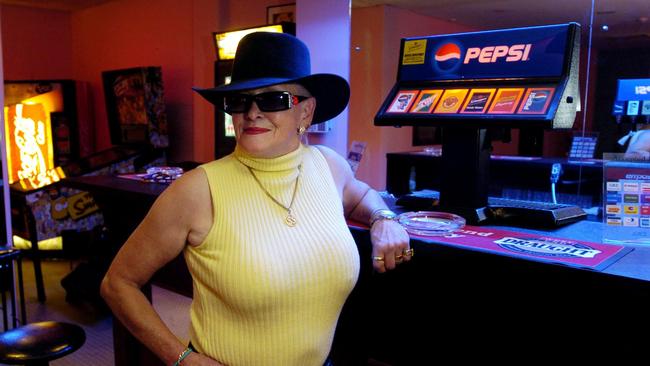 Stormy Summers at her bar in her Waymouth St boudoir in 2006. Picture: Mark Brake