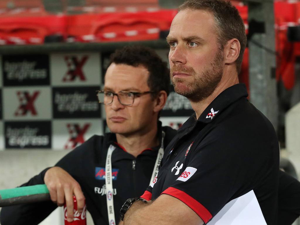 Essendon boss Xavier Campbell and coach Ben Rutten. Picture: Michael Klein