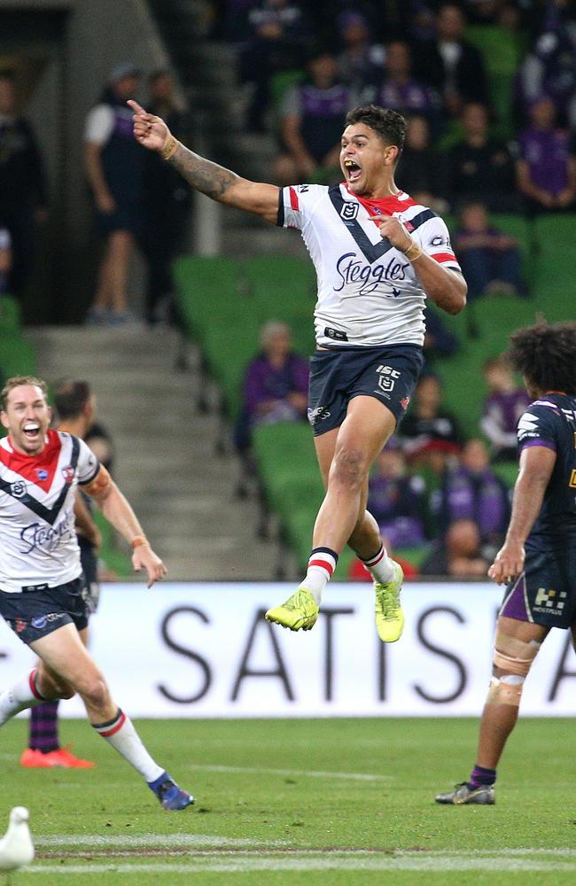 Latrell Mitchell is a strong chance to shift to five-eighth. (AAP Image/Hamish Blair)