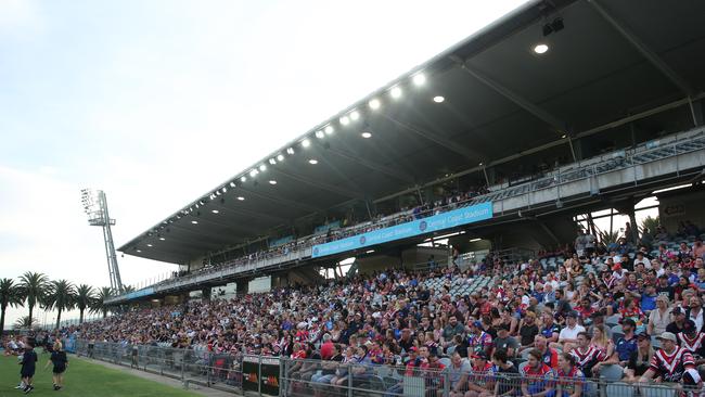 General view of Central Coast Stadium during the NRL trial match between the Sydney Roosters and the Newcastle Knights at Central Coast Stadium on February 29, 2020 in Gosford, Australia. Picture: Tony Feder