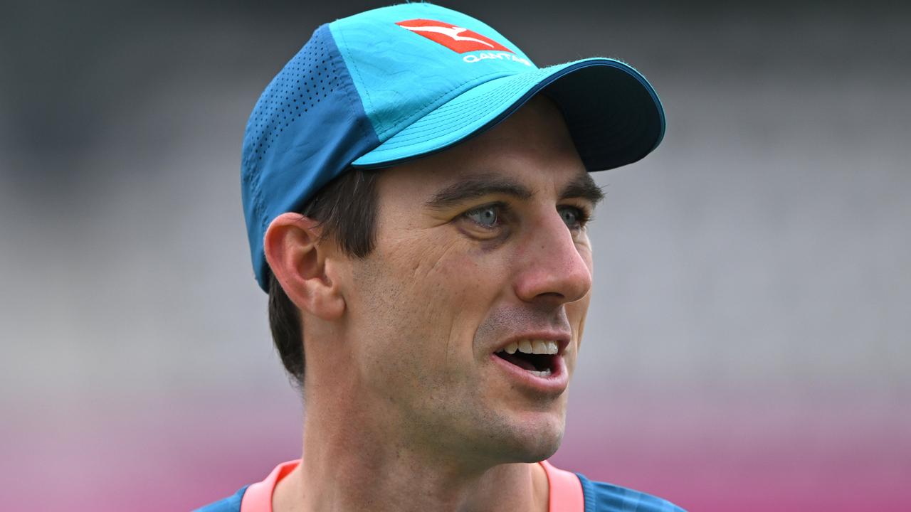 Australia captain Pat Cummins was booed at the toss by the rabid England fans.. Picture: Getty