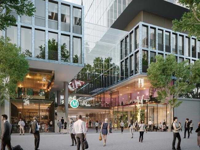 An artist’s impression of the proposed new Victoria Cross Metro station in North Sydney.