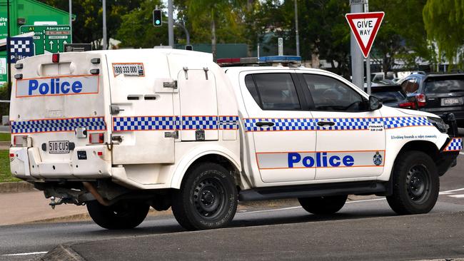 A Queensland Police Service Toyota Paddy Wagon on patrol outside the Ingham Court House and Ingham Police Station on Thursday. Picture: Cameron Bates