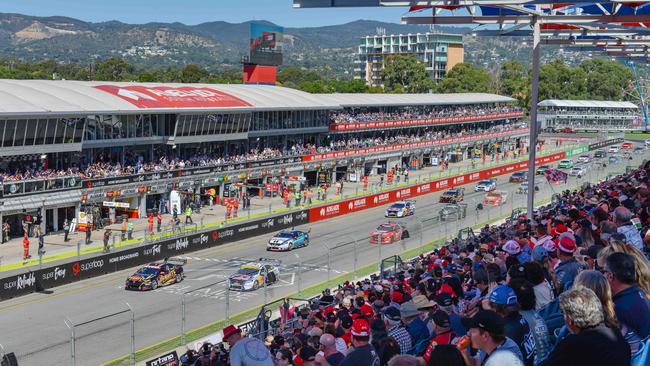 The start of race one of the Adelaide 500 in 2020. Picture: Brenton Edwards