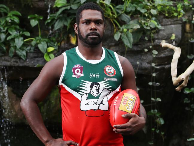 Souths Cutters player Dwayne Bosen pictured at the AFL Cairns season relaunch at the Cairns Zoom and Wildlife Dome. PICTURE: BRENDAN RADKE