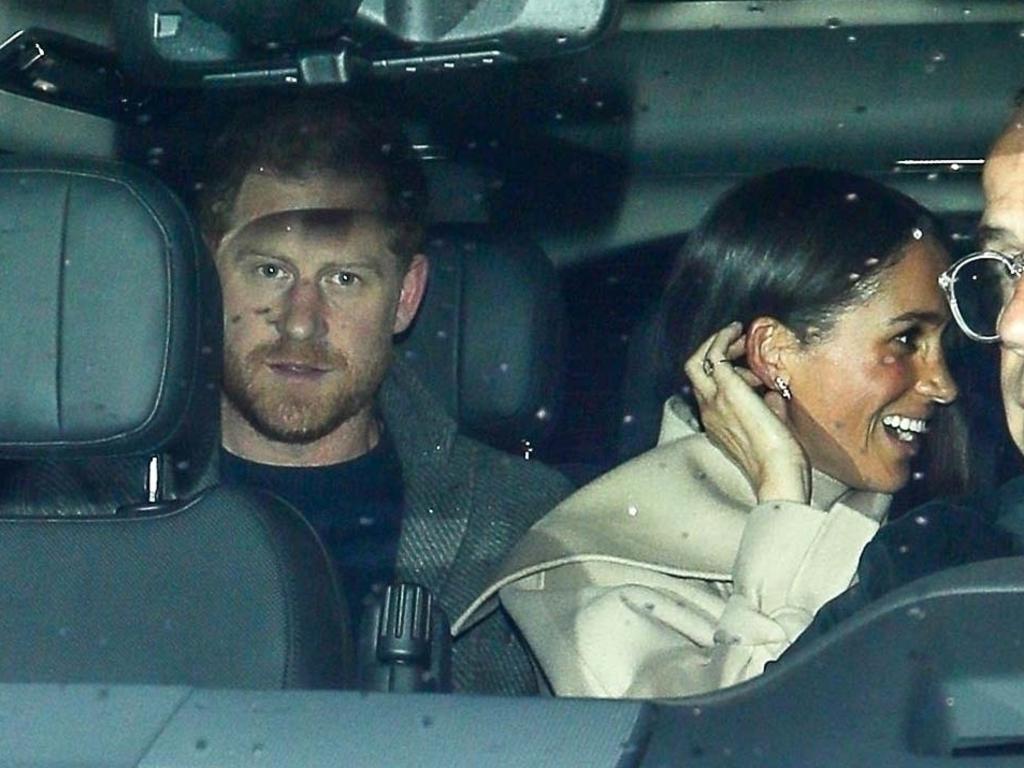 Harry and Meghan arrive at a Hollywood hot spot in the wake of their eviction from Frogmore Cottage. Picture: NYP/MEGA/BACKGRID