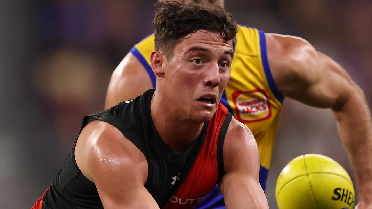 Jye Caldwell (calf) was listed as a ‘test’ on Tuesday but Essendon coach Brad Scott was confident the important midfielder would be fit to face the Giants. Picture: Paul Kane / Getty Images