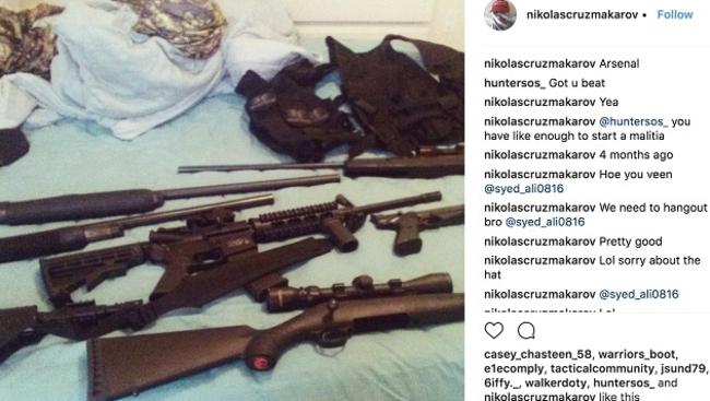 Cruz showed of his gun collection. Picture: Instagram/cruz_nikolas