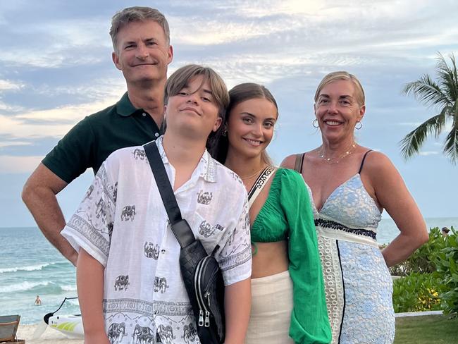 Nicole O'Brien with her husband Richard, daugher Isabella and son Lachlan on a recent trip to Thailand. Picure: supplied