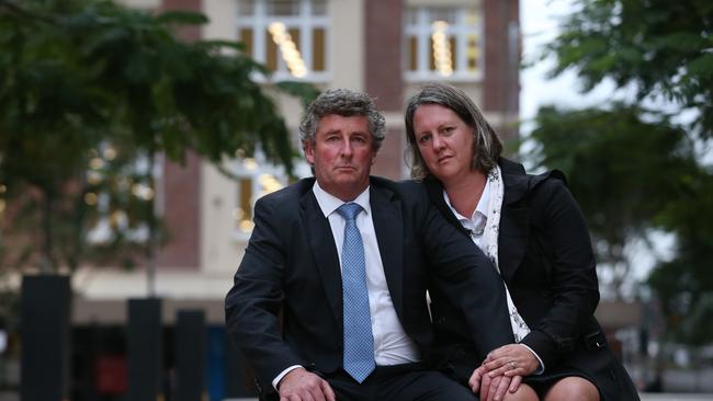 Tasmanian farmers Dimity and Michael Hirst. (Lyndon Mechielsen/The Australian)