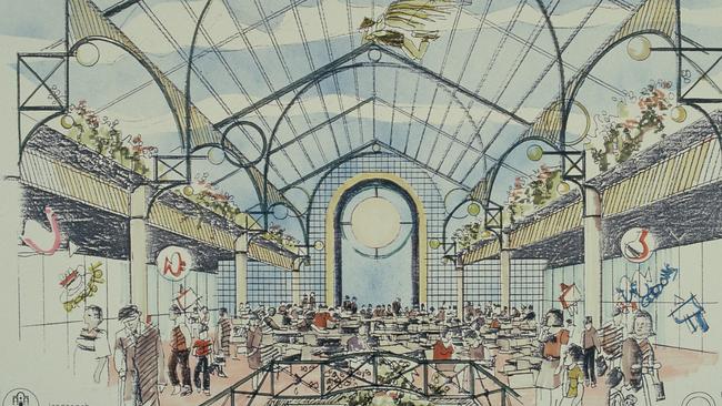 A 1980s-era artist impression of the food court.