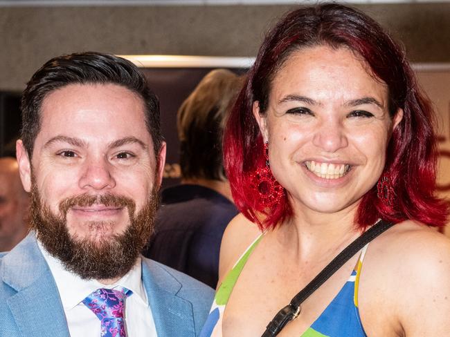 Nick Beech and Lauren Eisinger at the world premiere opening night of Holding Achilles at QPAC's Playhouse on Friday as part of the Brisbane Festival. Picture: Darren Thomas