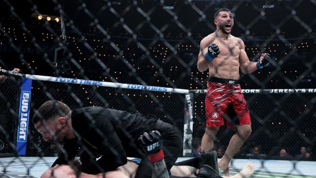 Azamat Bekoev of Russia celebrates after knocking out Zachary Reese. (Photo by Harry How/Getty Images)