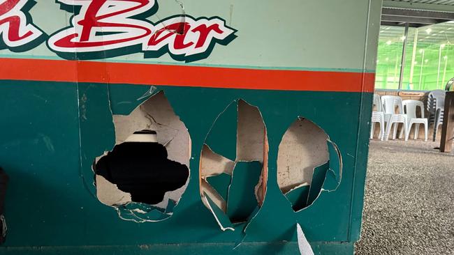 Some of the vandalism the teens are alleged to have committed at the Rockhampton Sports Arena on Tuesday, May 20. Photo contributed.