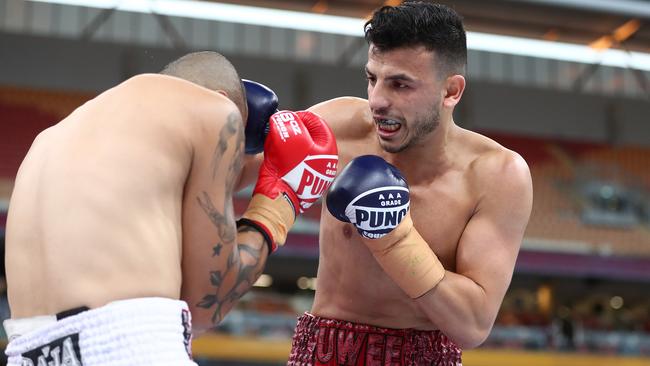 Youssef ‘Uwee’ Dib has compiled a 19-0 record, and will make his biggest step up in opponent tonight. Picture: Chris Hyde/Getty Images