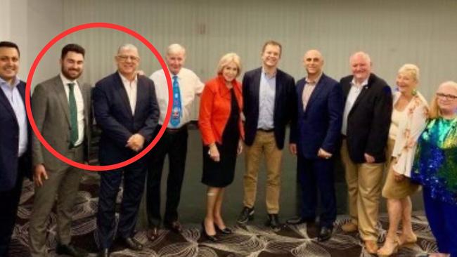 Harris Strangas, with his then boss John Ajaka, circled, when a NSW MP.