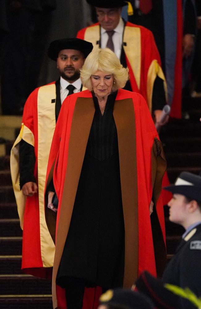 Britain's Queen Camilla prepares to receive an Honorary Doctorate of Literature at the University of London on November 20, 2024. Picture: Arthur EDWARDS / POOL / AFP