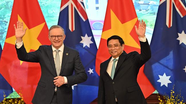 Vietnam's Prime Minister Pham Minh Chinh with Anthony Albanese Picture: Nhac Nguyen