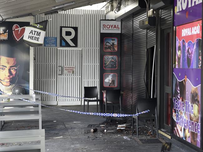 The Royal Convenience Store at Craigieburn Central was set alight in an overnight arson attack. Picture: Andrew Henshaw