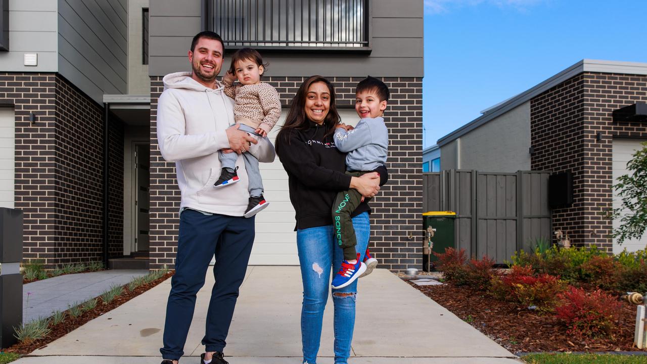 Sev and Simi Evdokimov, with children Yaro and Miro, said buying their first home was a struggle. Picture: Justin Lloyd