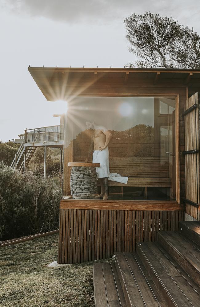 A sauna with a view – Still at Freycinet. Picture: Renee Thurston